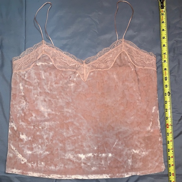 Velvet, lace v-neck camisole - Picture 1 of 6